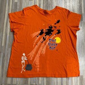 Halloween ladies orange T-shirt.  “Girls Night Out” 3X (22-24) in good condition